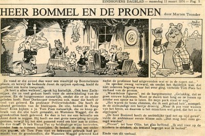Tom Poes krantenknipsel : Heer Bommel en de pronen. 2