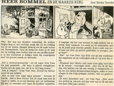 Tom Poes krantenknipsel (herpublicatie) : Heer Bommel en de waardering. 1