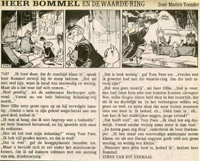 Tom Poes krantenknipsel (herpublicatie) : Heer Bommel en de waardering. 2