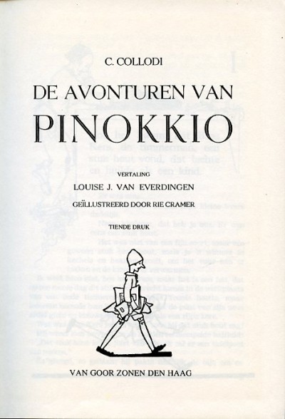 Rie Cramer, kinderboeken : De avonturen van pinokkio. 4