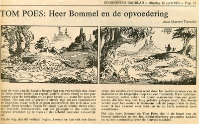 Tom Poes krantenknipsel : Heer Bommel en de opvoedering. 1