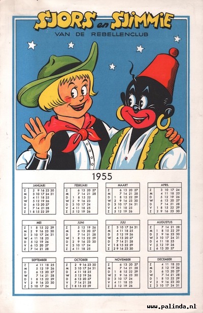 Sjors en Sjimmie : Sjors en Sjimmie kalender 1955. 1